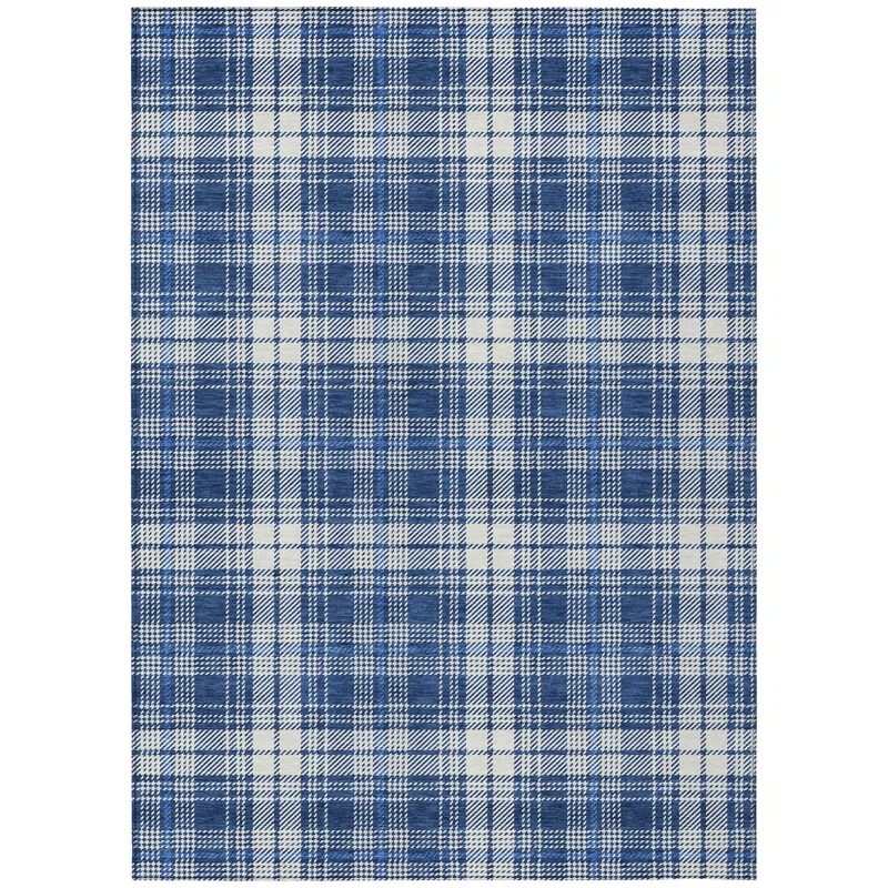 Machine Washable Indoor/Outdoor Chayden ACN993 Navy 10' x 14' Rug