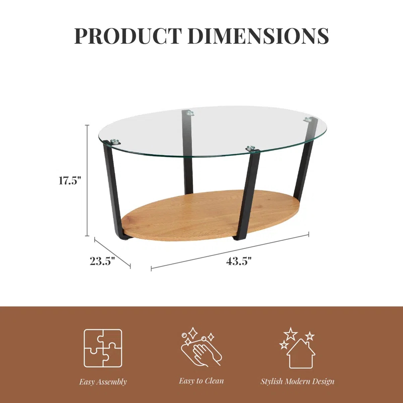 Nessa Glass Top Coffee Table