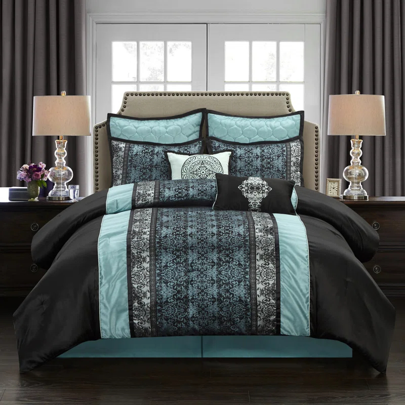 Nanshing America, Inc Arabesque 8 Piece Traditional Comforter Set