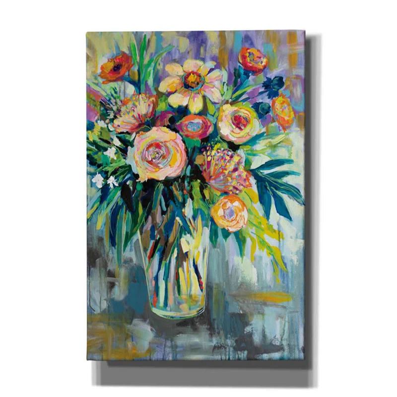 Winston Porter " Epic Graffiti "Summer Happiness" By Jeanette Vertentes, Canvas Wall Art, 12"x18" " by Jeanette Vertentes