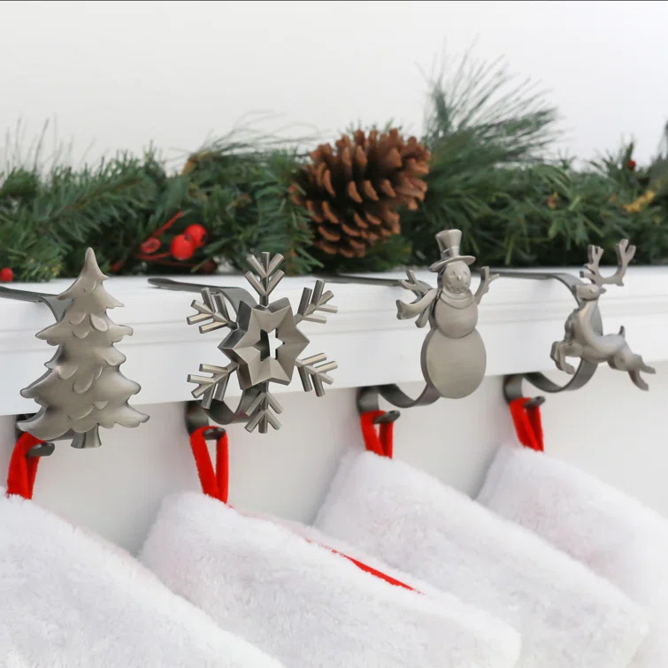 Haute Decor Original MantleClip 4 Piece Stocking Holder & Reviews | Wayfair