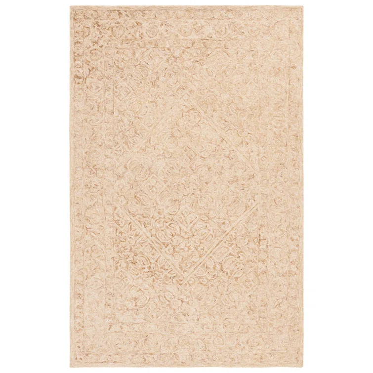Safavieh Dip Dye Hand Tufted Wool/Cotton Oriental Rug in Ivory/Gold
