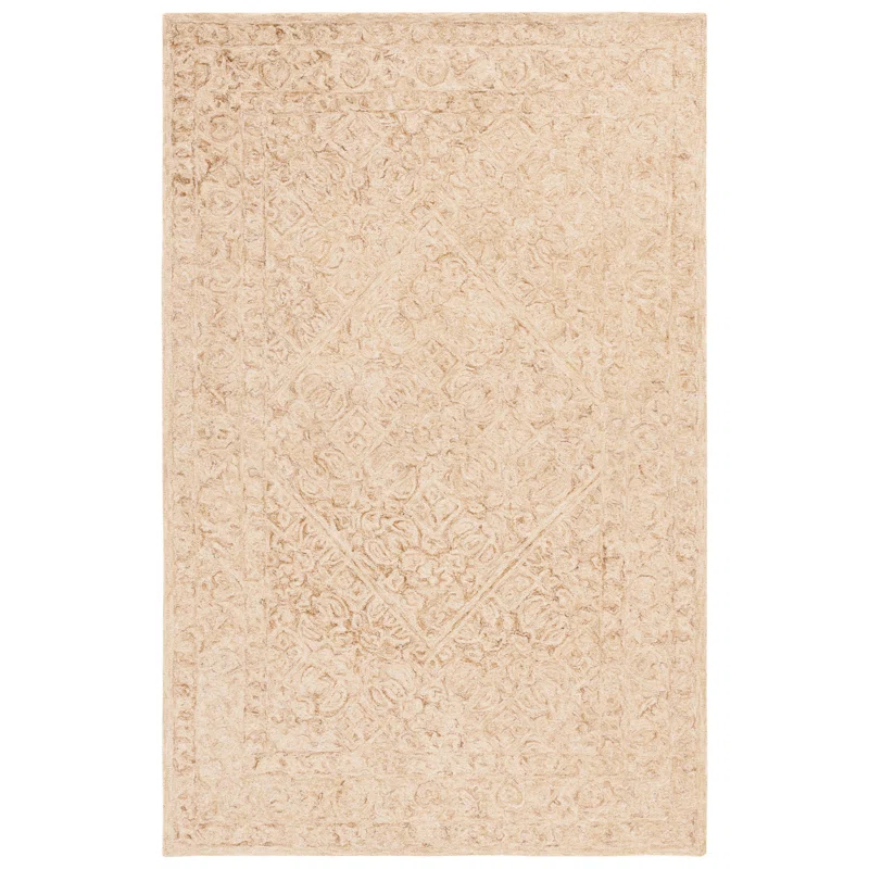 Safavieh Dip Dye Hand Tufted Wool/Cotton Oriental Rug in Ivory/Gold