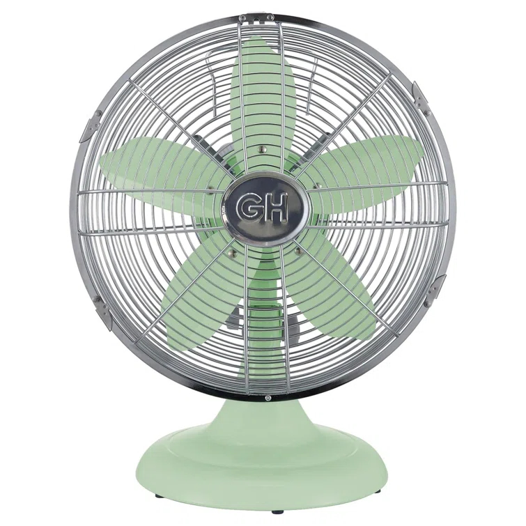 Good Housekeeping Good Housekeeping's All-Metal Retro 3-Speed 12" Oscillating Office Desk Table Fan (Multiple Finishes Available)
