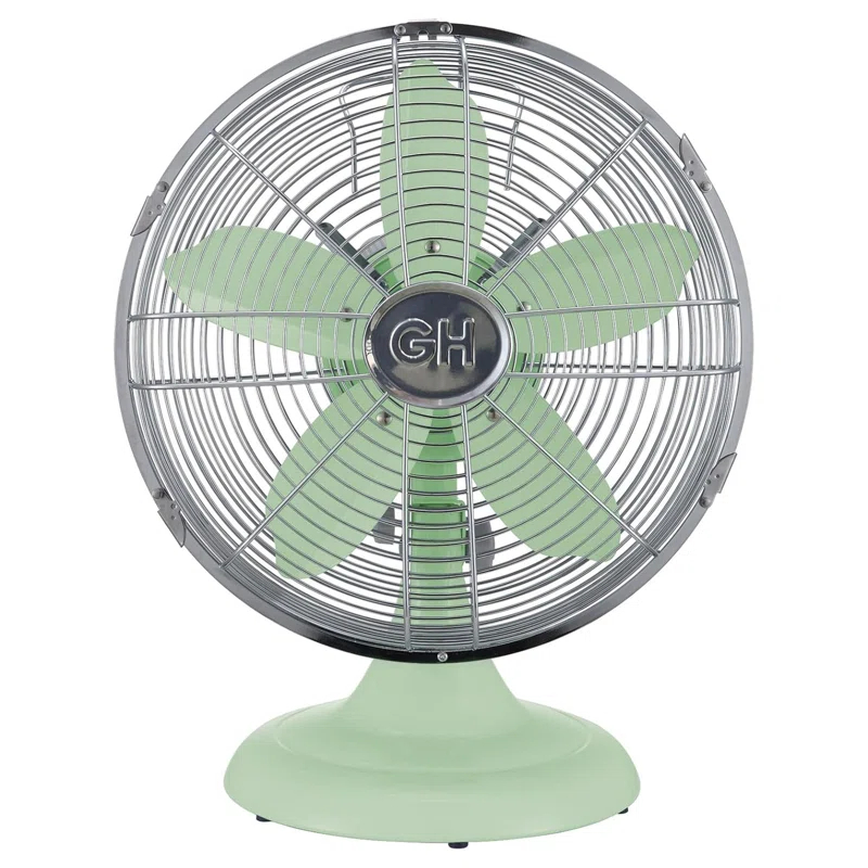 Good Housekeeping Good Housekeeping's All-Metal Retro 3-Speed 12" Oscillating Office Desk Table Fan (Multiple Finishes Available)