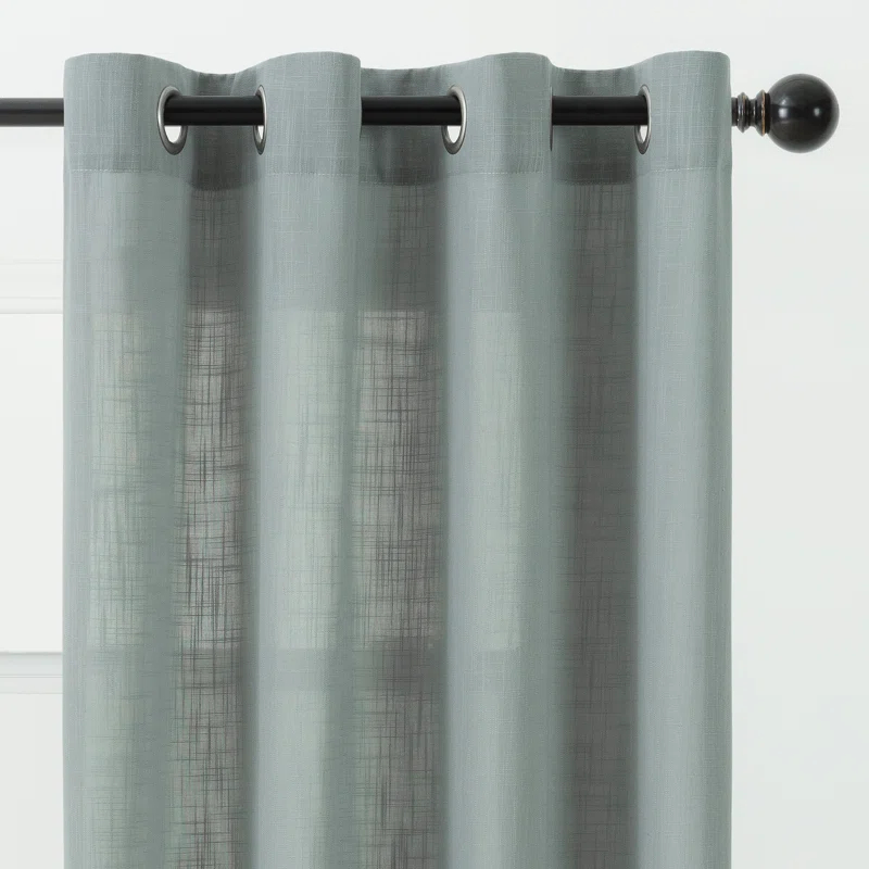 Eider & Ivory™ Monge Solid Semi Sheer Grommet Curtain Panels (Set of 2)