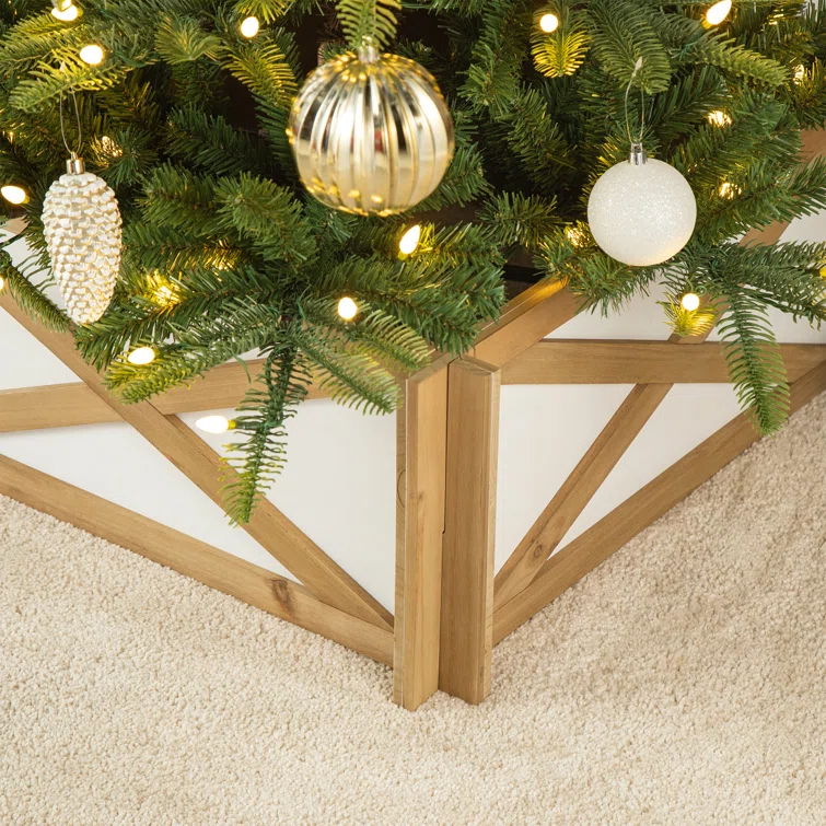 Glitzhome Wooden Christmas Tree Collar