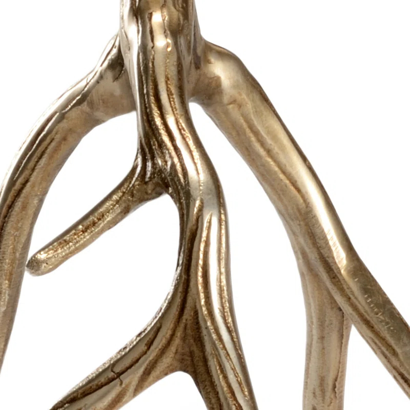 Wildwood Antler Aluminum Tabletop Candlestick (Set of 2)