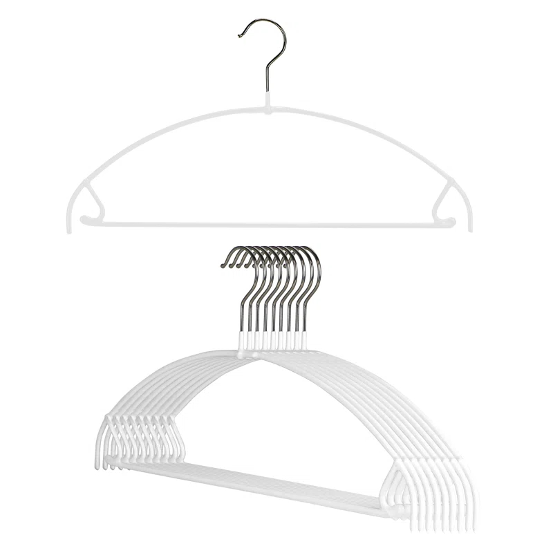 Mawa Metal Non-Slip Standard Hanger for Dress/Shirt/Sweater (Set of 10)