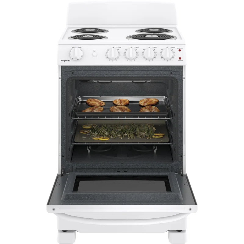 Hotpoint 24" 2.9 cu. ft. Freestanding Electric Range RAS240DMWW