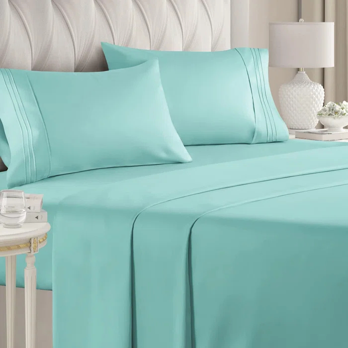 CGK Linens 4 Piece Sheet Set Premium Cooling, Soft & Wrinkle Free Sheet Set