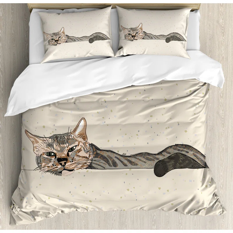 Ambesonne Cat Modern & Contemporary Duvet Cover Set