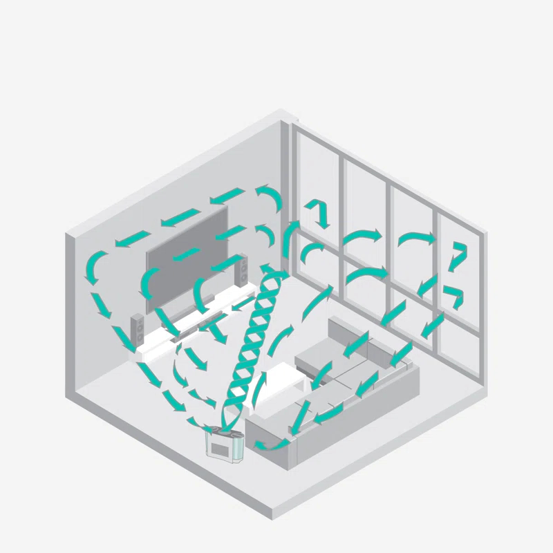 QUALITY FLOORING INC. Energy Smart Evaporative Humidifier With Automatic Shut-Off, 2 Gallon Capacity, LED Display, Simpletank For Easy Fill And Cleaning, Dual Tank, Electronic Humidistat, 4 Fan Speeds