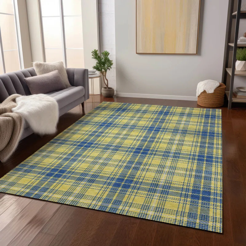 Machine Washable Indoor/Outdoor Chayden ACN993 Yellow Rug
