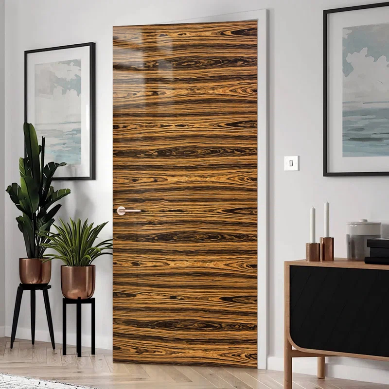 Calhome Walnut High Glow Smooth Flush Hollow Core Veneer Composite Interior Door Slab
