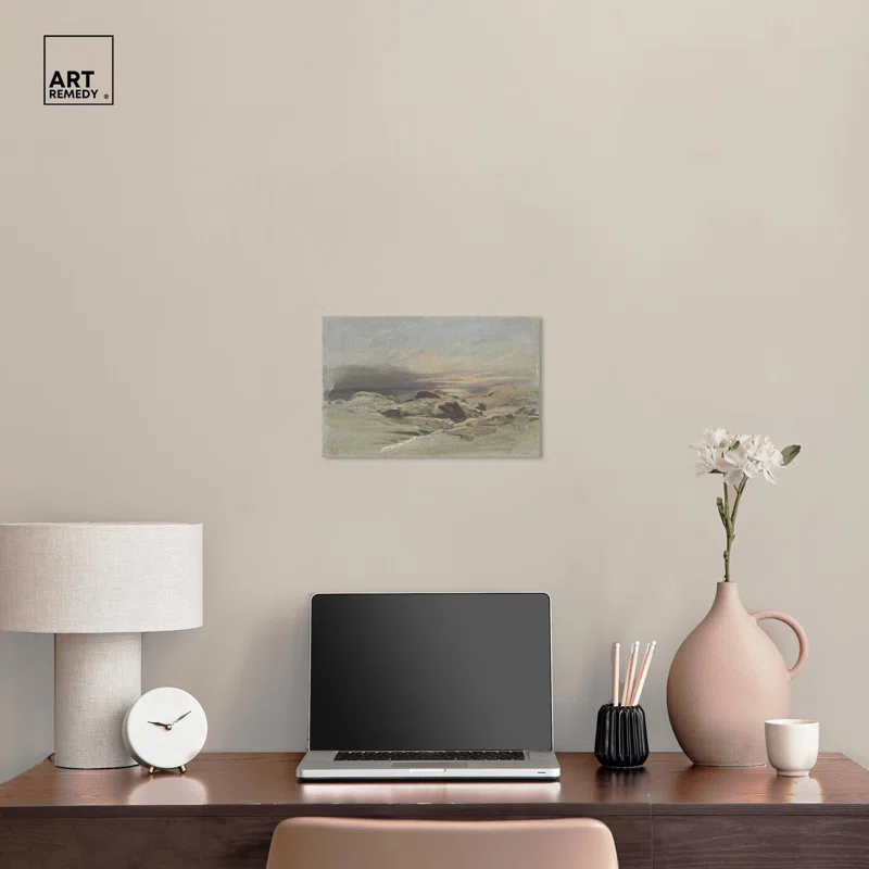 Art Remedy Sunset Rocky Coastline Canvas Coastal Classic Art by Art Remedy