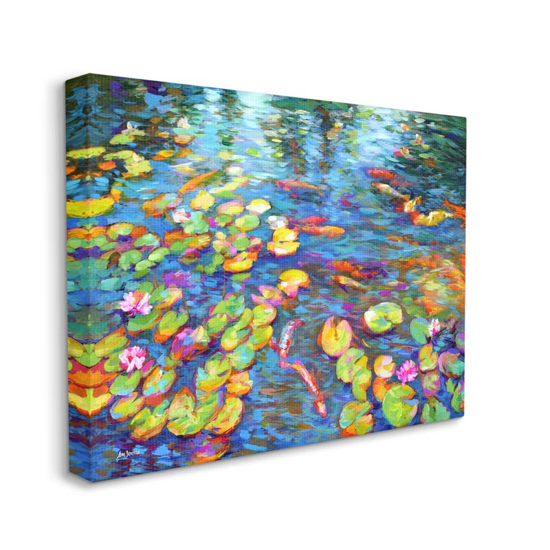 Stupell Industries " Koi Fish And Water Lilies " by Leon Devenice