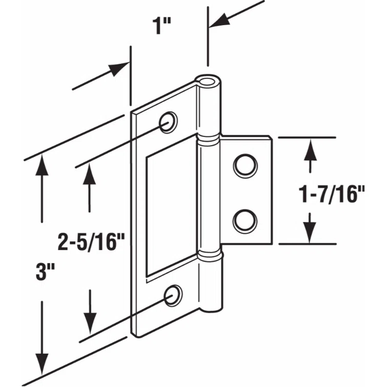 Prime-Line Self-Closing Single Door Hinge (Set of 2)