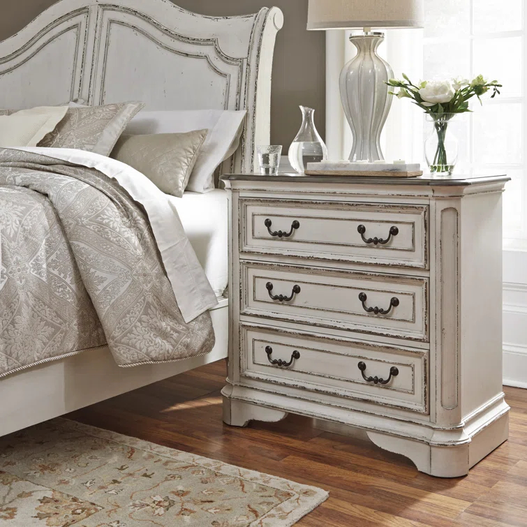 Laurel Foundry Modern Farmhouse® Colchester 3 Drawer Nightstand w/ Charging Station