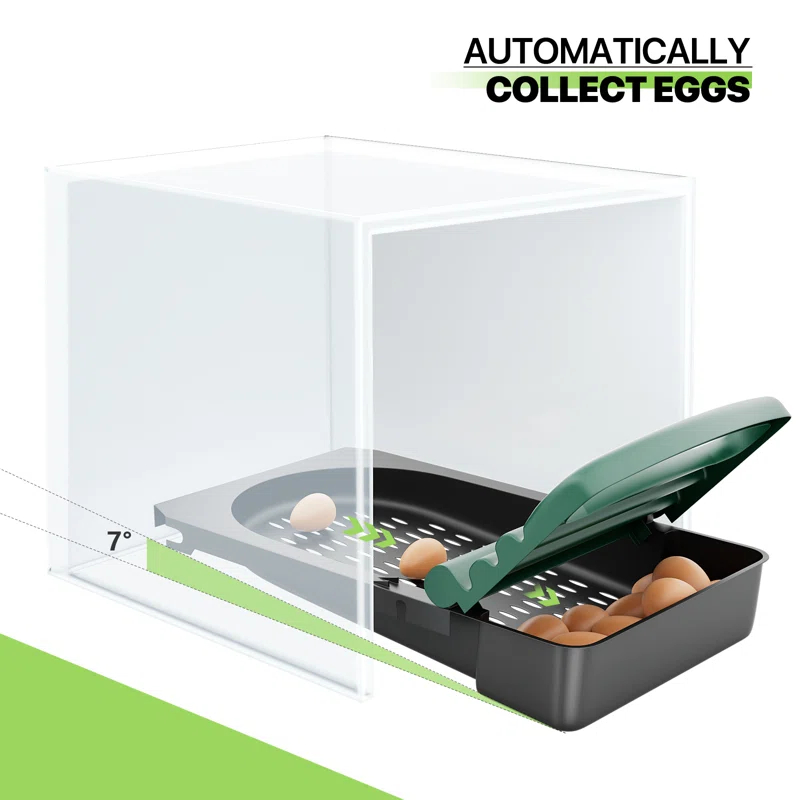 Bring Home Furniture Chicken Nesting Boxes with 3 Compartments for Laying Eggs, Galvanized Steel Hen Nesting Box with Lid Pull-Out Tray and Ventilation Design