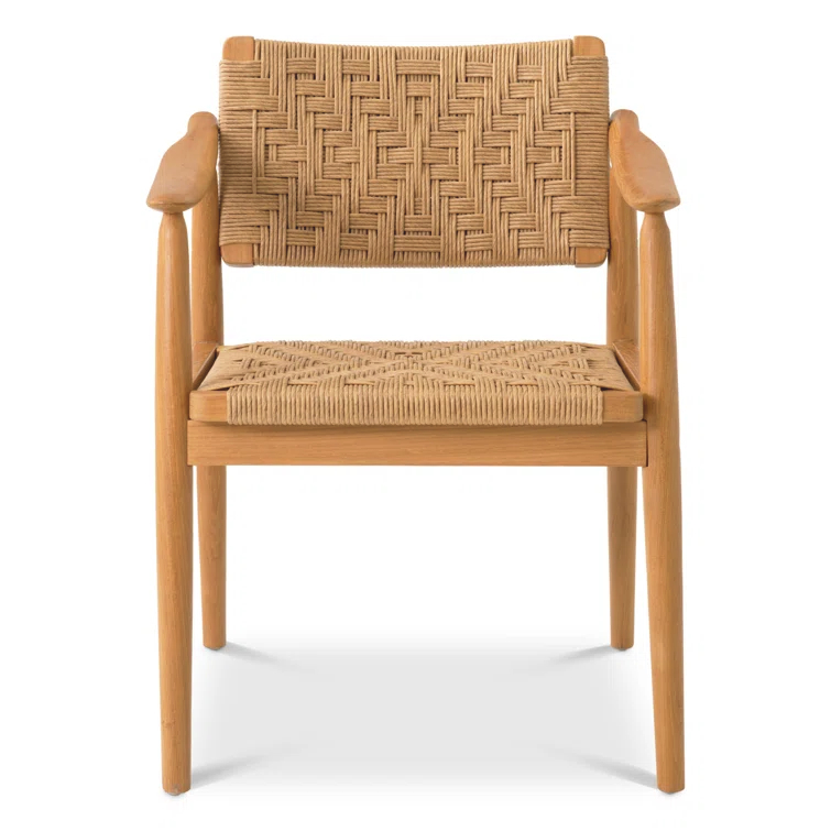 Eichholtz Coral Bay Polyethylene (PE) Wicker Wicker Outdoor Dining Armchair