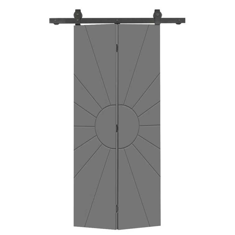 Calhome Modern Bi-Fold Barn Door with Sliding Hardware Kit