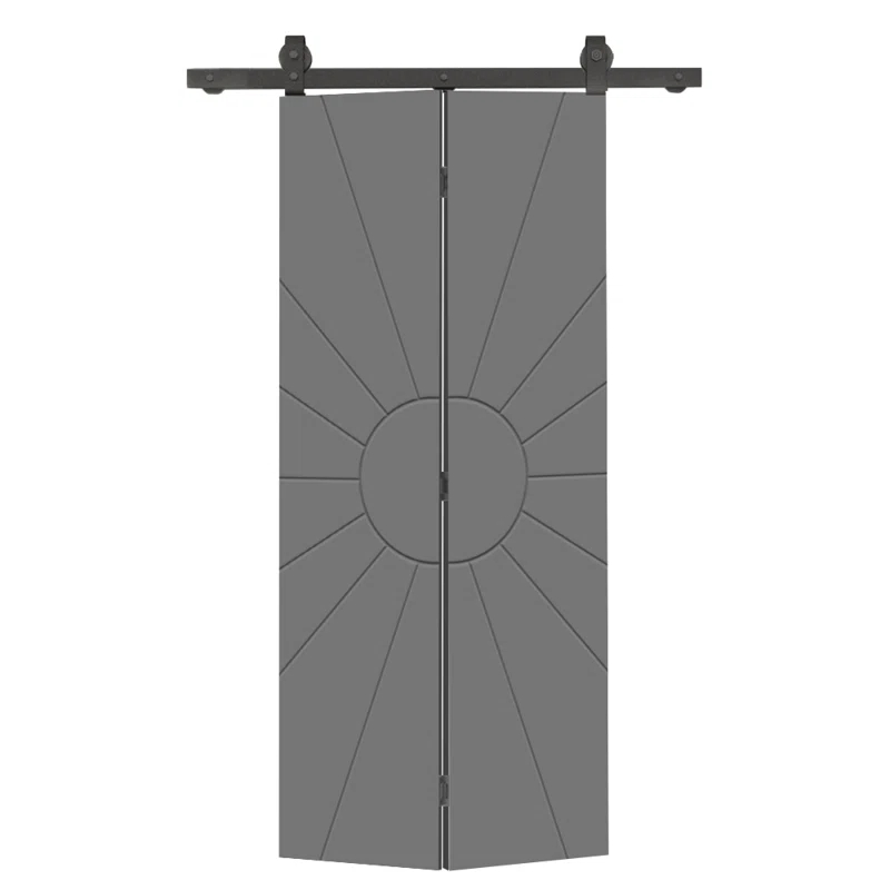 Calhome Modern Bi-Fold Barn Door with Sliding Hardware Kit