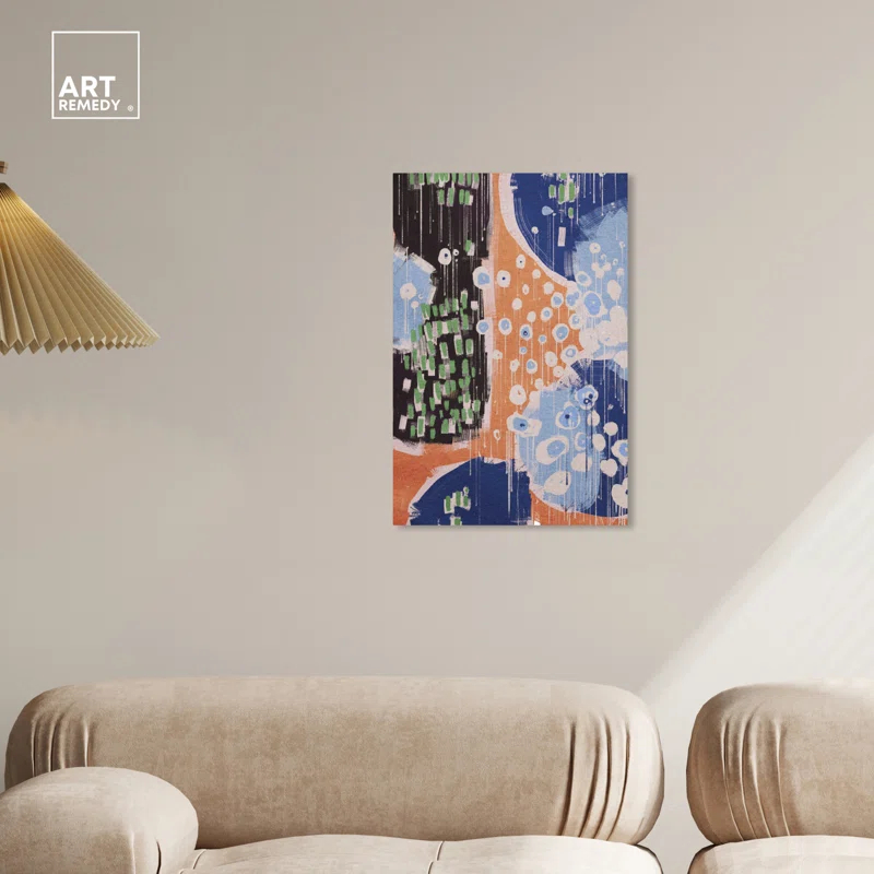 Art Remedy Raining Colors Retro Modern Abstract Wall Art by Art Remedy | Wayfair