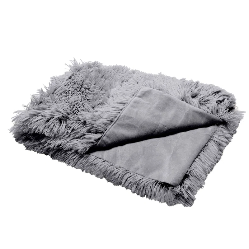 QUALITY FLOORING INC. Waterproof Throw Blanket For Dogs & Indoor Cats, Washable - Shaggy Plush Calming Long Faux Fur & Velvet Dog Blanket