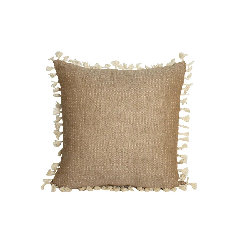Boho Tassels Cotton Reversible Throw Pillow