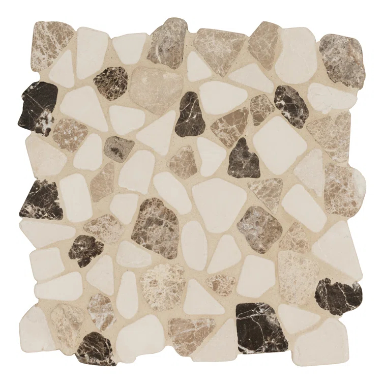Ackland 12" x 12" Natural Stone Pebbles/Rocks Mosaic Floor & Wall Tile