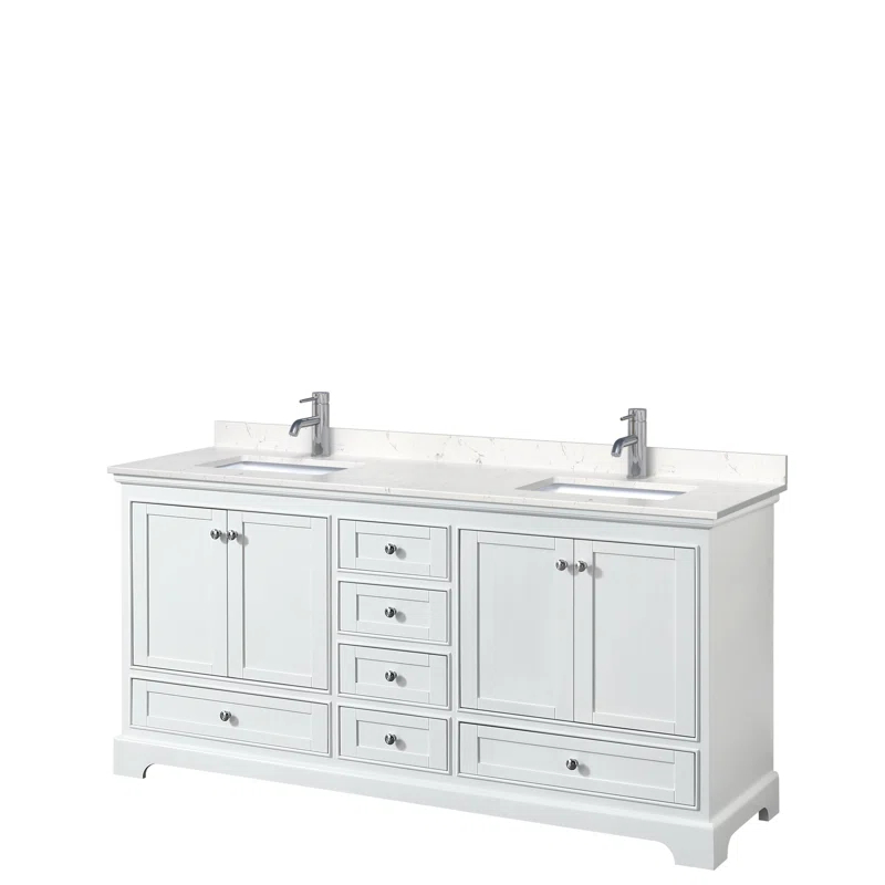 Wyndham Collection Deborah 72" Double Bathroom Vanity Set & Reviews | Wayfair