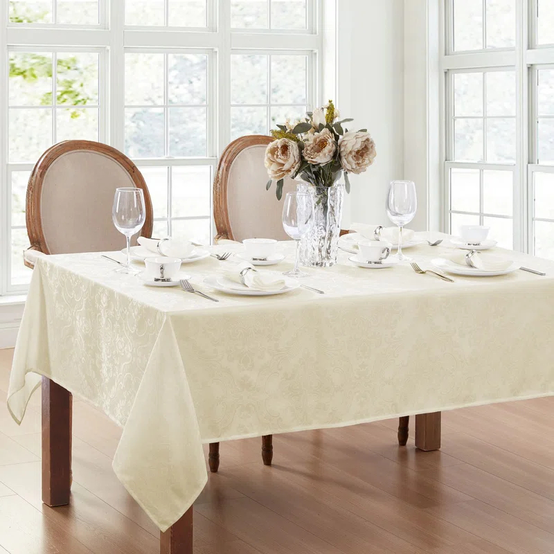 House of Hampton® Corson Woven Damask Jacquard Polyester Tablecloth