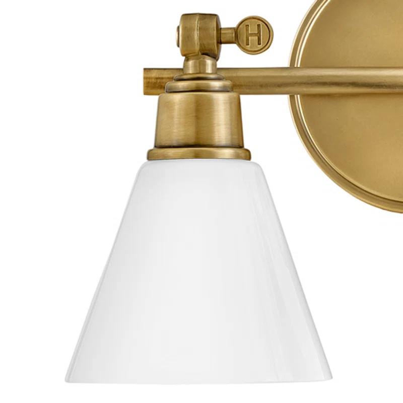Arti 16-in Adjustable Two Light Bath Vanity with Cased Opal Shade
