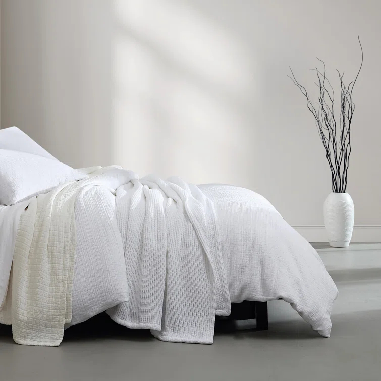 Calvin Klein Essential Garment Washed Solid Reversible Cotton Coverlet