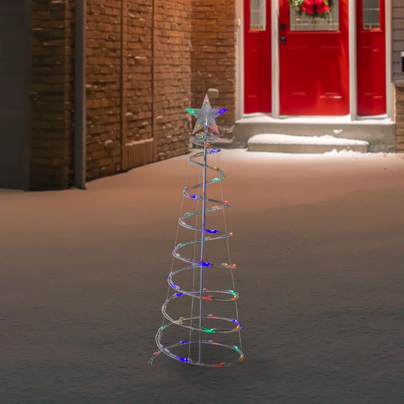 Northlight Seasonal 4ft LED Lighted Spiral Cone Tree Outdoor Christmas Decoration Multi Lights