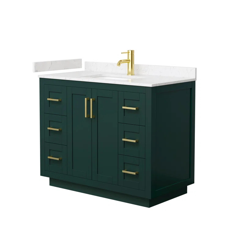Wyndham Collection Miranda 42" Freestanding Single Bathroom Vanity with Marble Top