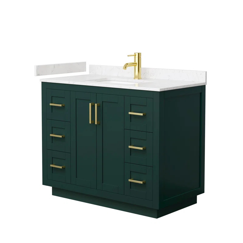 Wyndham Collection Miranda 42" Freestanding Single Bathroom Vanity with Cultured Marble Top