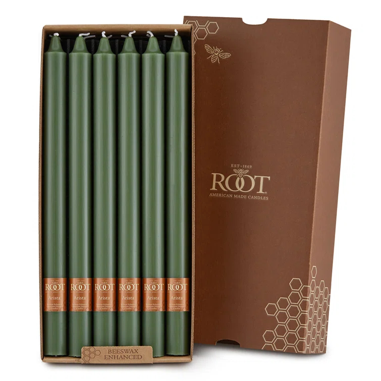 12 Piece Unscented Taper Candle Set (Set of 12)