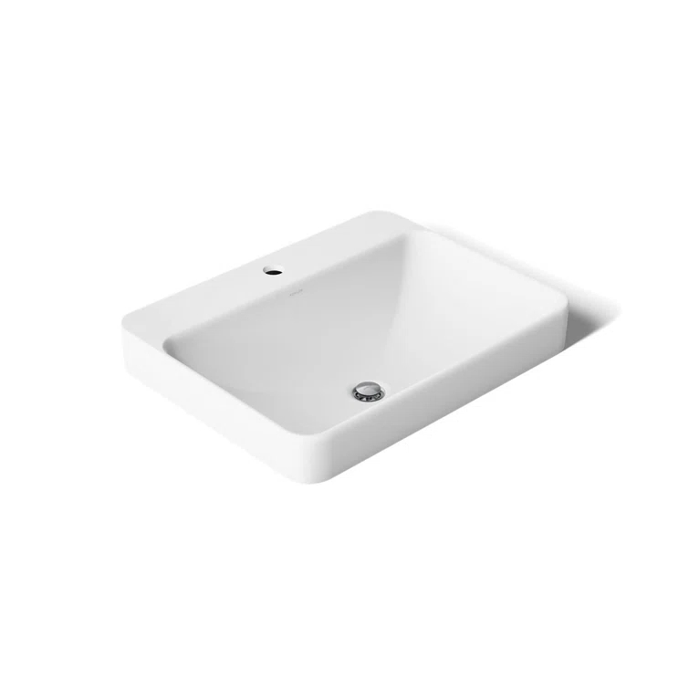 Kohler Vox® Vitreous China Rectangular Vessel Bathroom Sink with Overflow K-2660-1-0
