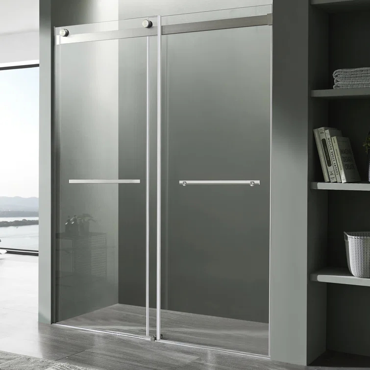 ANZZI Kahn 60" W x 76" H Double Sliding Frameless Shower Door SD-FRLS05802BN