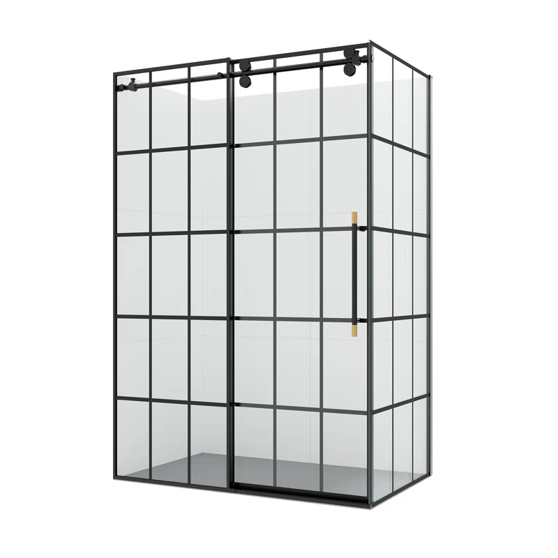Puente 48'' W 78'' H Framed Rectangle Reversible Shower Enclosure