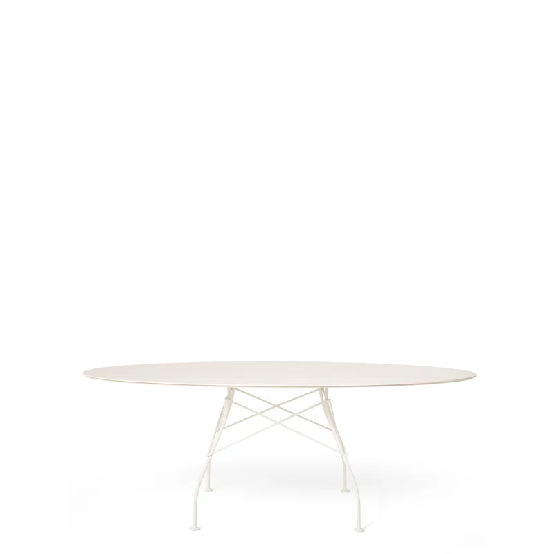 Kartell Glossy Oval Metal Base Dining Table