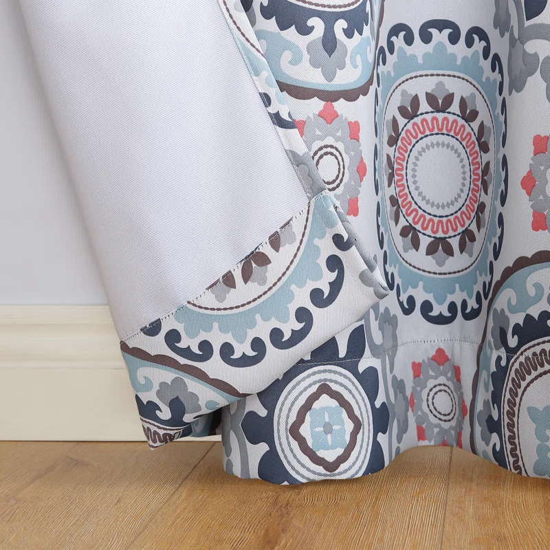 Sun Zero Sun Zero Nepal Global Medallion Print Blackout Grommet Curtain Panel