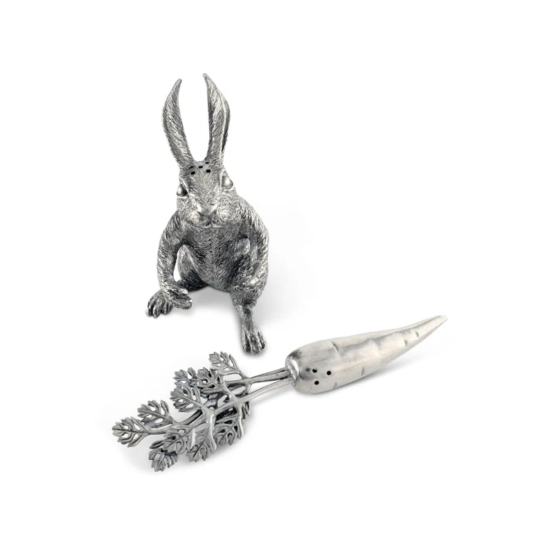 Vagabond House Garden Friends Rabbit Carrot Salt or Pepper Shaker