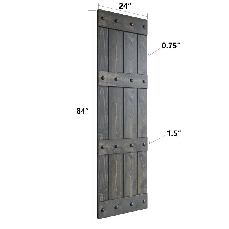 Coast Sequoia Castle Series Pine Wood Double Sliding Barn Door with Hardware Kit