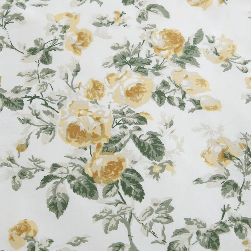 Laura Ashley Roses Cotton Reversible Gold Duvet Cover Set