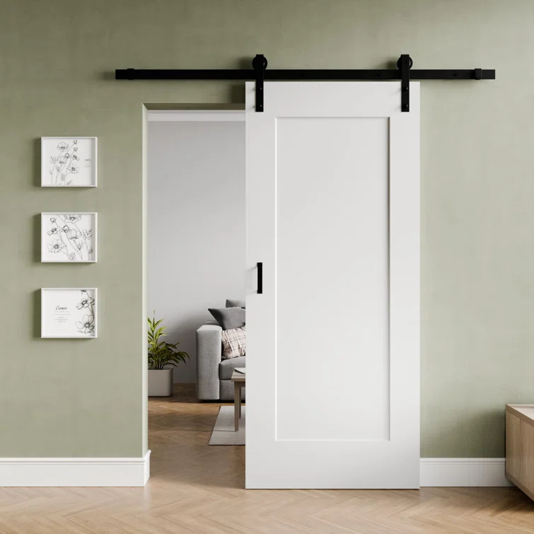 ANZZI ANZZI 1 Patio Wood Finish Barn Doors - Durable, Sleek Design, Easy Installation - Hardware Kit Included - Perfect For Indoor & Outdoor