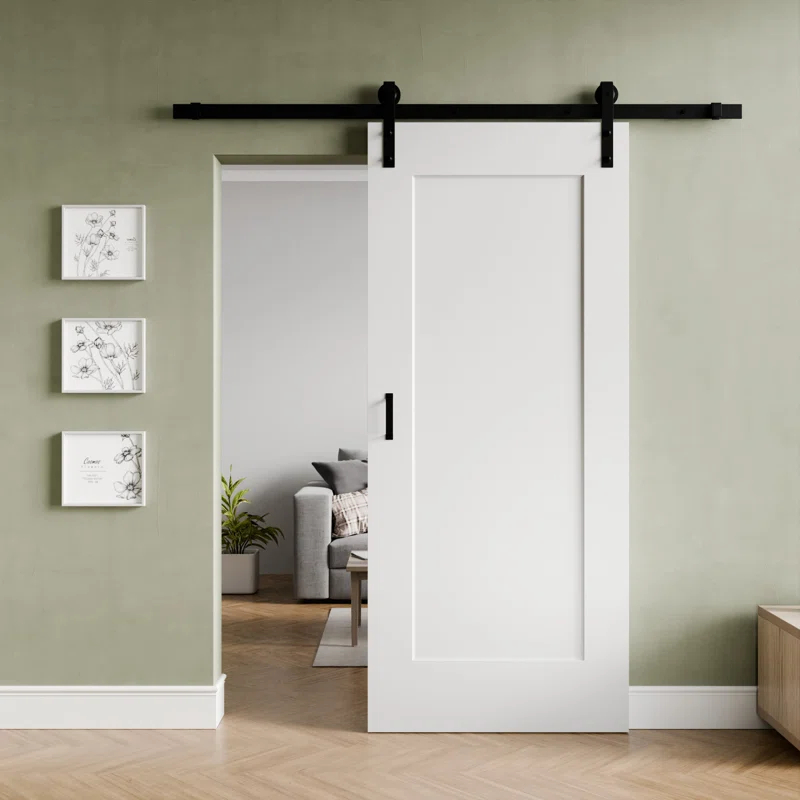 ANZZI ANZZI 1 Patio Wood Finish Barn Doors - Durable, Sleek Design, Easy Installation - Hardware Kit Included - Perfect For Indoor & Outdoor