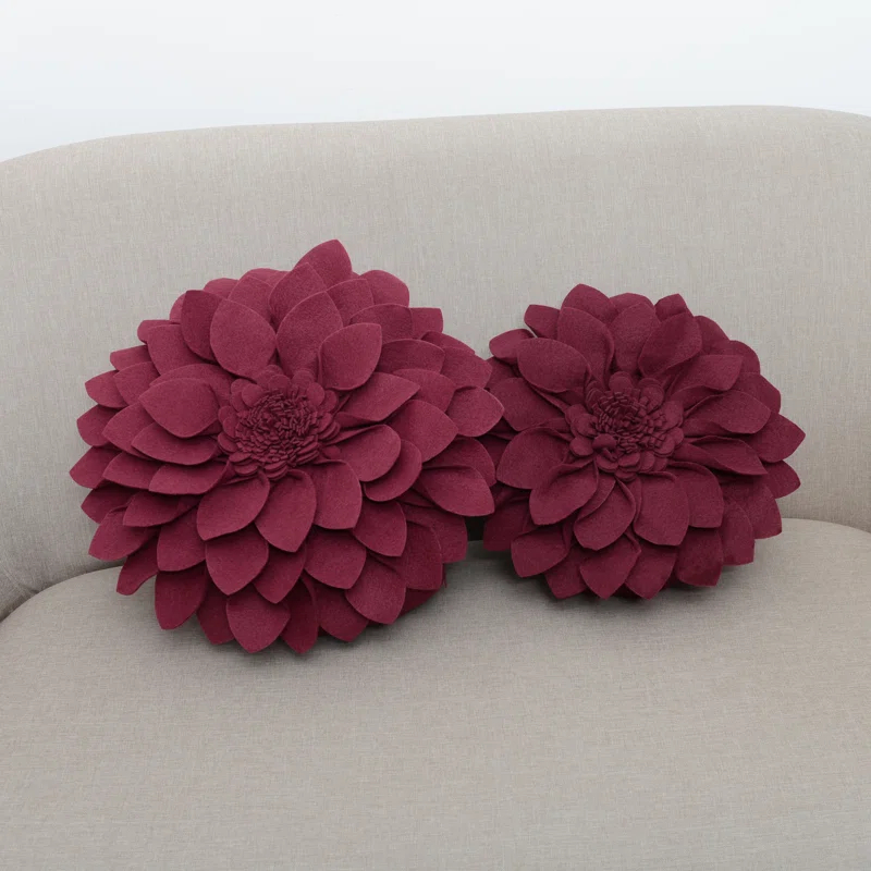 Saro Fleur De Jardin Collection Ruffled Throw Pillow